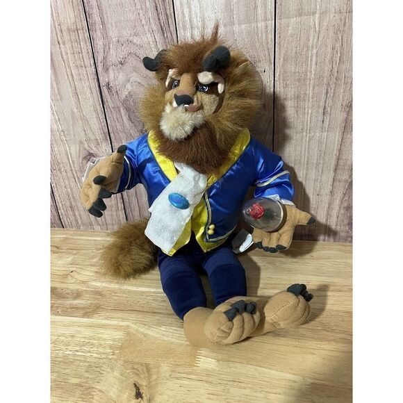 Disney Store Beauty & MECH BEAST w/ Rose 18" Talking Plush Stuffed Animal Talks - Picture 1 of 9
